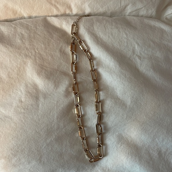 Gold tone paper clip style chain necklace hardware - Picture 6 of 6